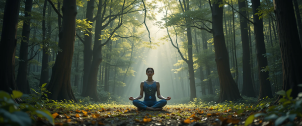 pessoa meditando em busca de paz profunda nm processo carmico