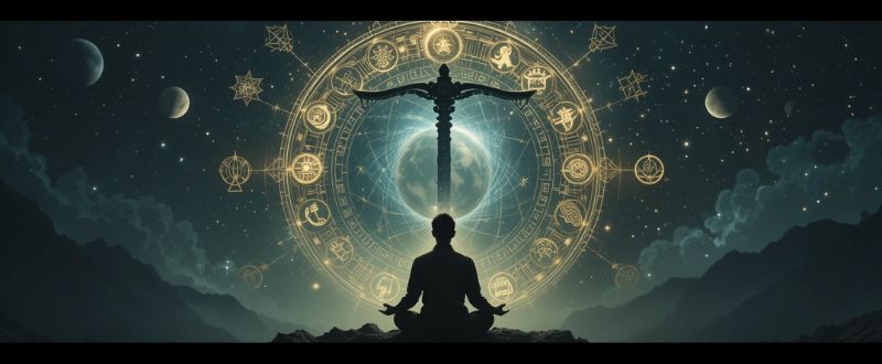 O equilíbrio universal como representação simbólica do karma.