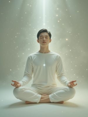 Meditação com visualização de luz para limpeza energética.