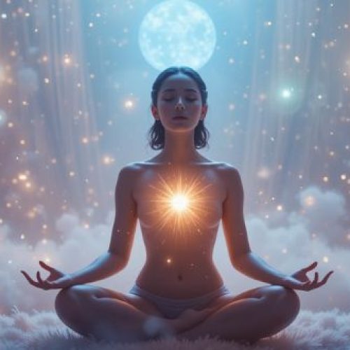 Despertar espiritual durante meditação com sinais de presença dimensional.