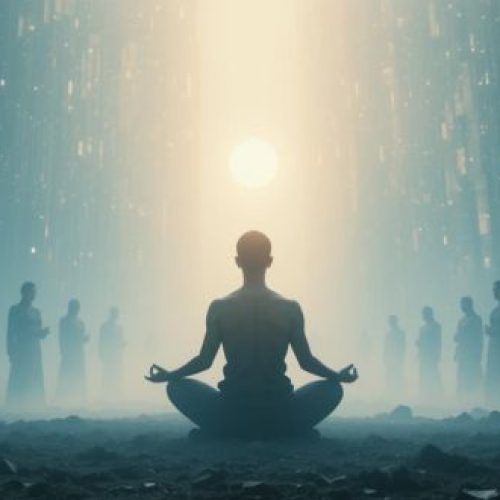 Meditação e conexão com seres espirituais para evolução pessoal.